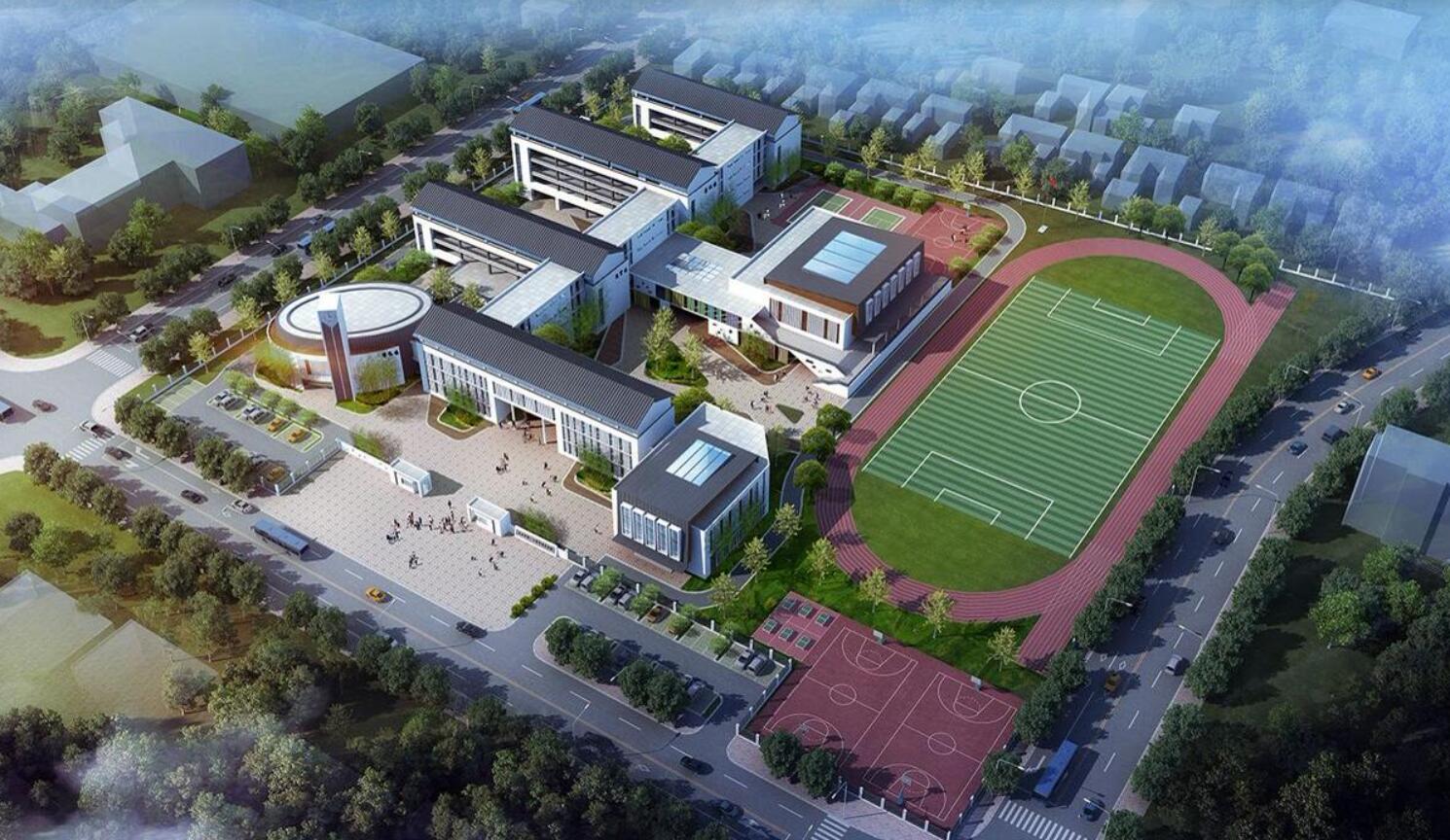 某市第一小学开发区SU模型下载